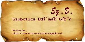 Szubotics Dömötör névjegykártya